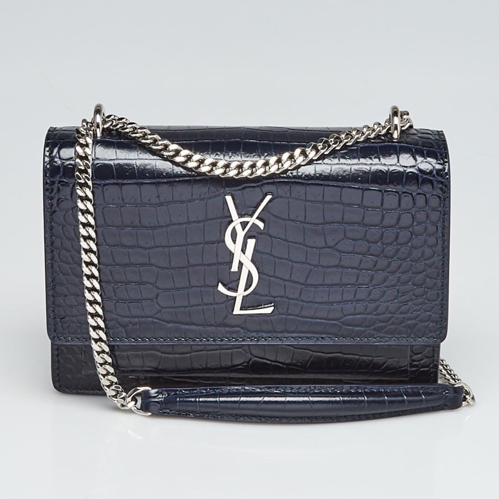 Brand New Saint Laurent Croc Mini Sunset bag
